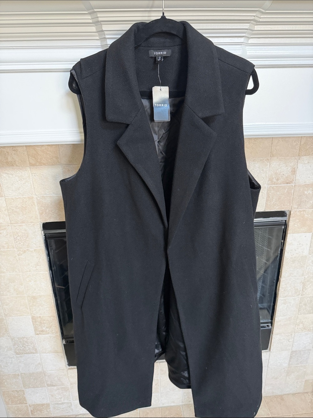 Torrid Deep Black Longline Wool Vest SZ 2x